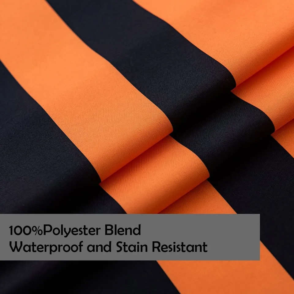 Halloween Spiderweb Striped Tablecloth - Orange image indicator(3)