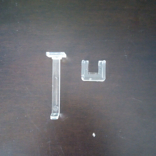1/4" Acrylic Clear Flat Hooks and Hook Holders