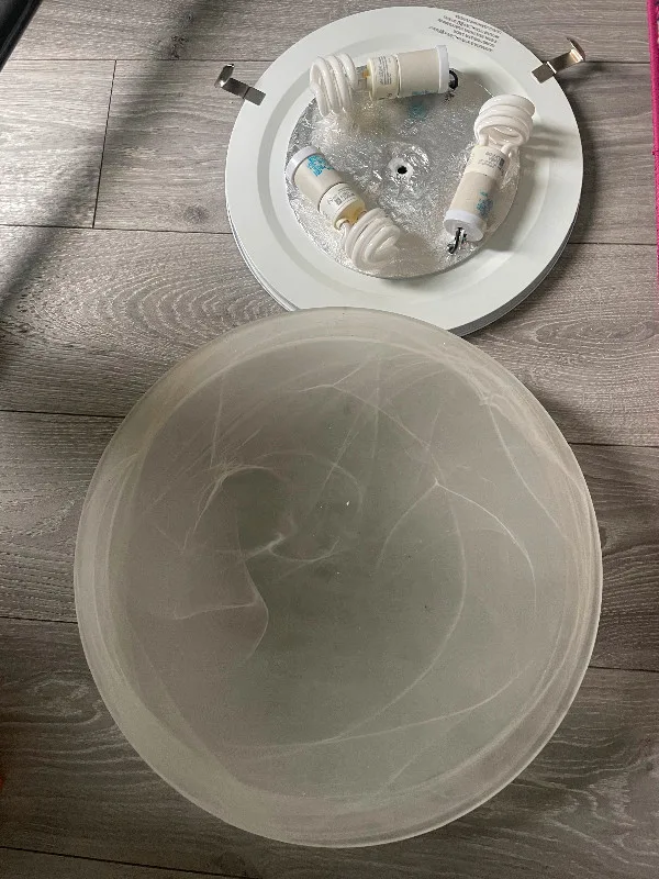 3 light flush mount light fixture 15.5 inch diameter ❤️ image indicator(2)