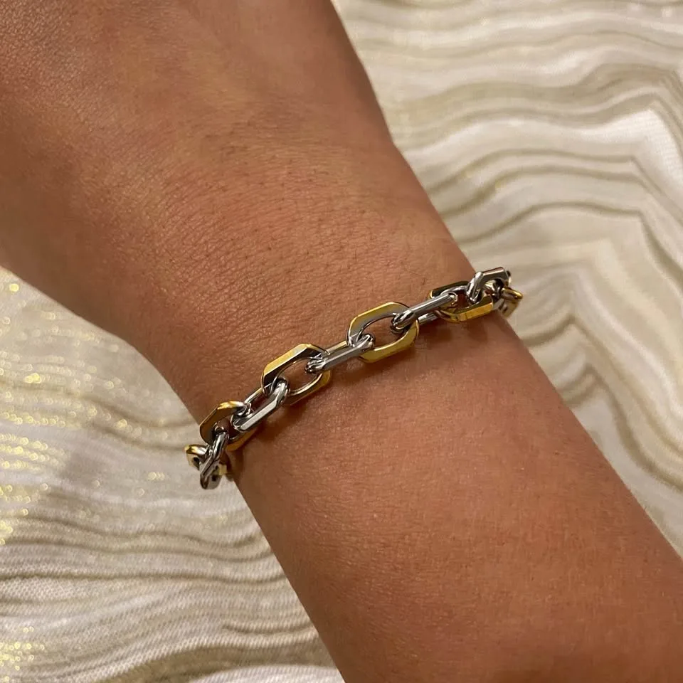NEW 🧡 Two-tone Chain Bracelet image indicator(8)