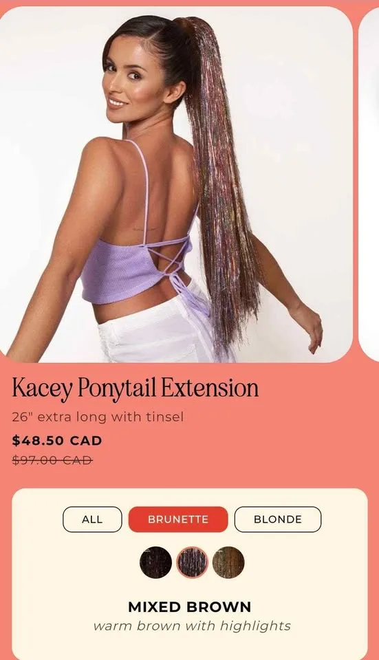 26" Ponytail Hair Extention image indicator(2)