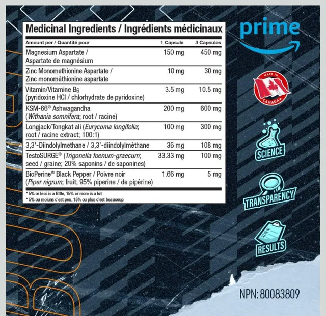 Blue Star Testosterone Booster for Men w/KSM 66 image indicator(7)