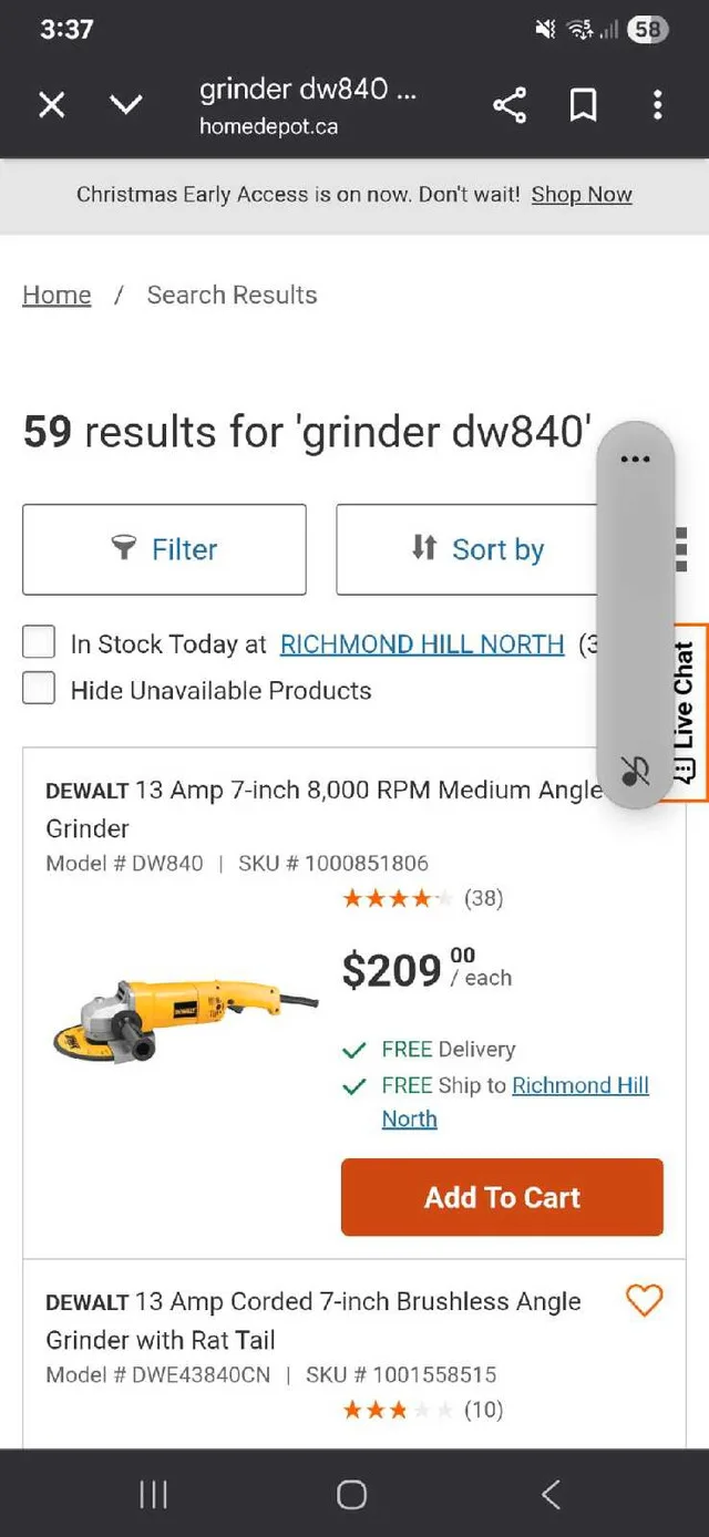 Brand New Heavy Duty Dewalt Grinder For Sale image indicator(3)