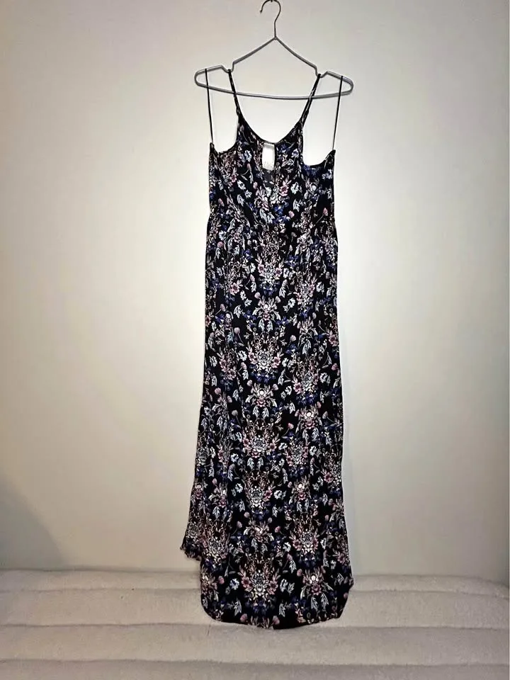 Pink Rose loral pattern long dress thumbnail