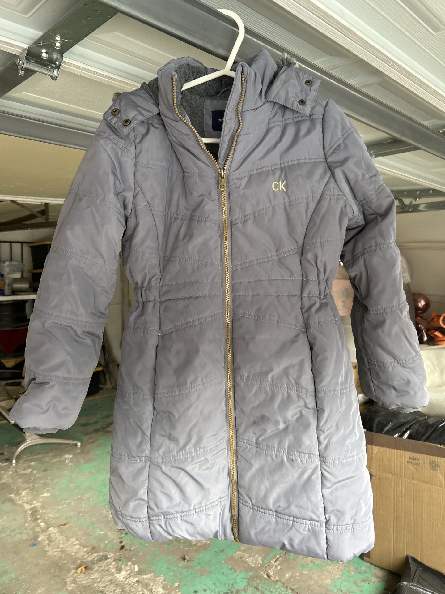 Calvin Klein Jeans Girls' Gray Puffer Jacket
