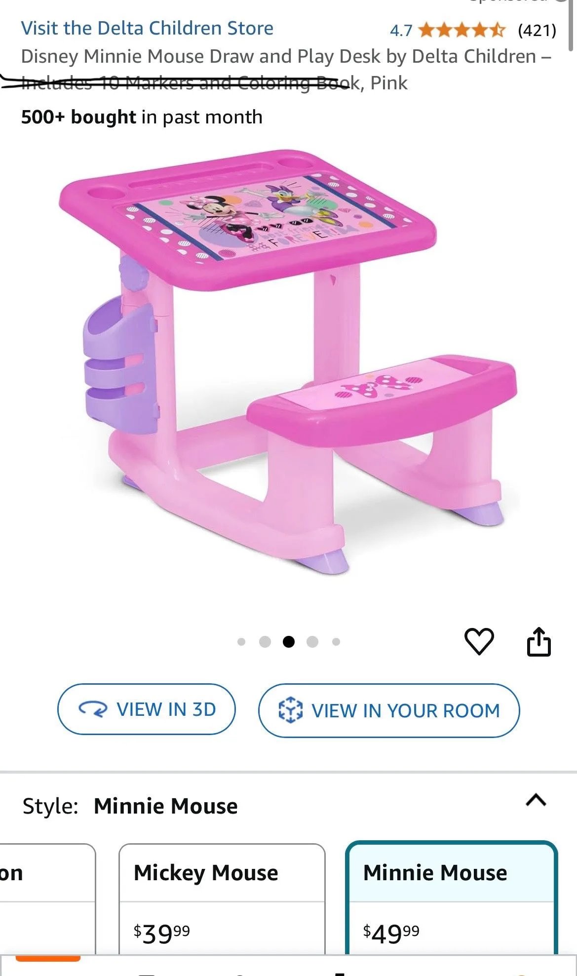 Minnie Mouse Play Desk thumbnail
