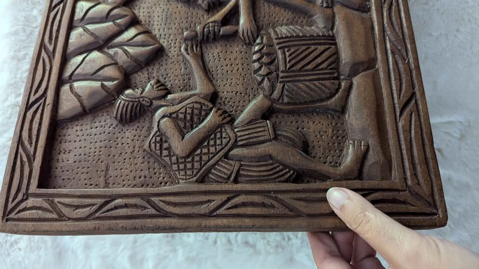 Vintage Hand-Carved African Wall Art 🧡 - photo 2