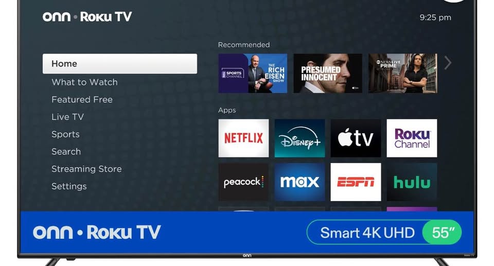 2025 PACK TV onn 55” 4K UHD LED Roku Smart HDR + TV Stand - photo 4