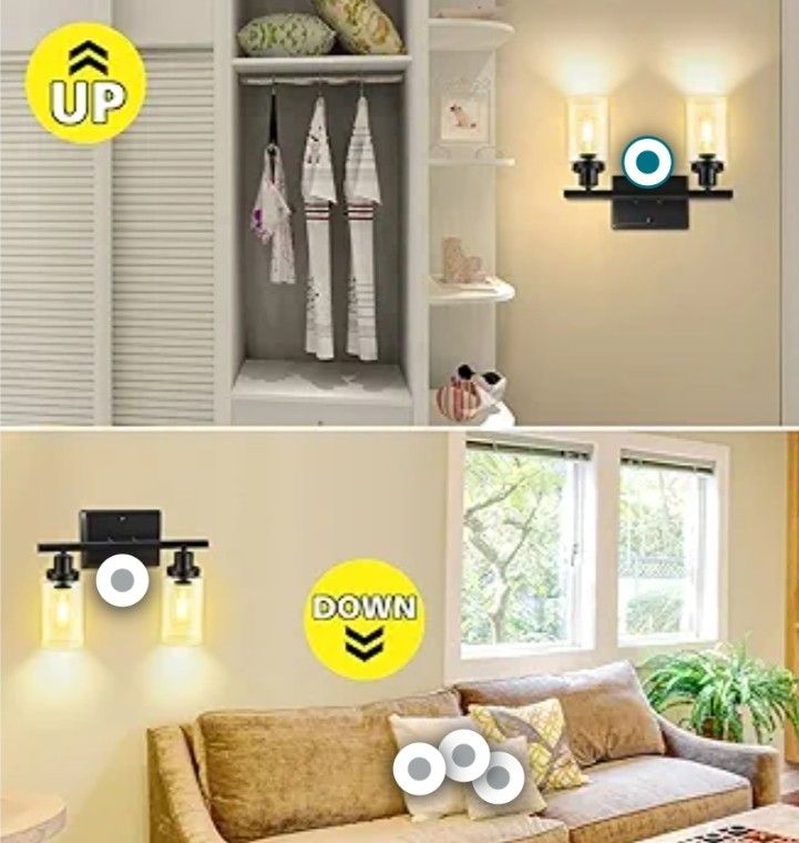 2 -Light Wall Sconces, Modern Vanity Light Fixture - photo 5