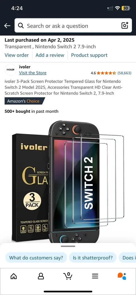 Switch 2 screen protector 3-pack image indicator(2)