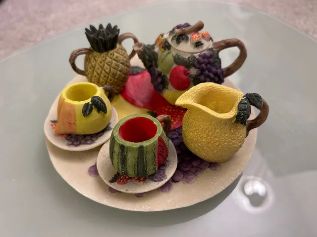 Fruit arts teapot and cups decorations toys thumbnail