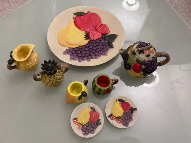 Fruit arts teapot and cups mini decorations toys image indicator(2)