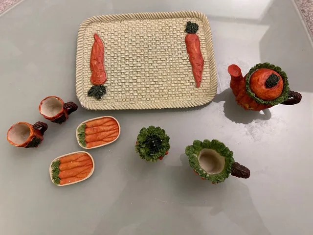Carrots arts teapot and cups set mini decorations toys image indicator(2)