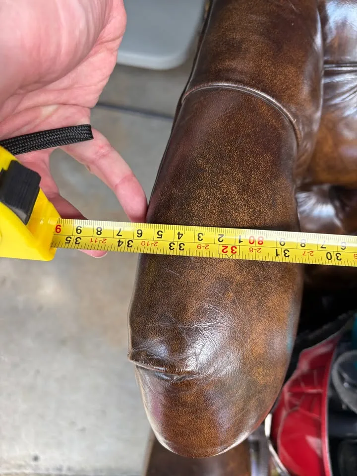 Vintage Tufted Leather Wingback Chair image indicator(4)