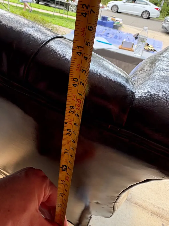 Vintage Tufted Leather Wingback Chair image indicator(5)