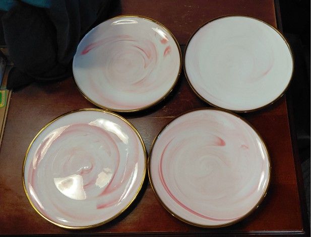 Artisan Marbled Fine China Dinnerware Set, Gold-Rim - photo 4