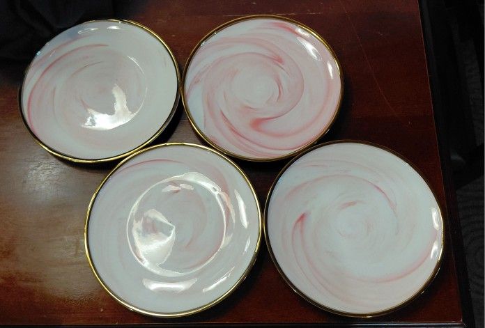 Artisan Marbled Fine China Dinnerware Set, Gold-Rim - photo 5