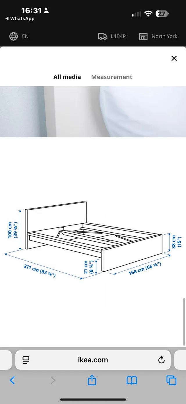 IKEA MALM Bed Frame, High, White – Queen | image indicator(3)