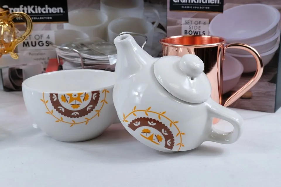 Teapot Mug Gift basket wedding Bridal Shower Diwali gift image indicator(2)