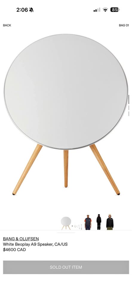 BANG & OLUFSEN White A9 4th Gen Wireless Speaker