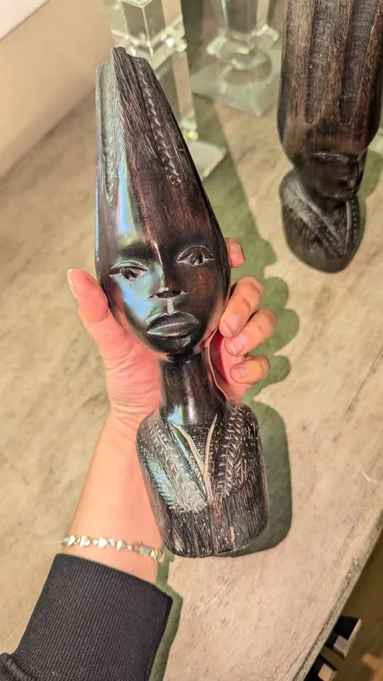 Vintage Ebony Wood Candlestick Holders - Pair image indicator(4)