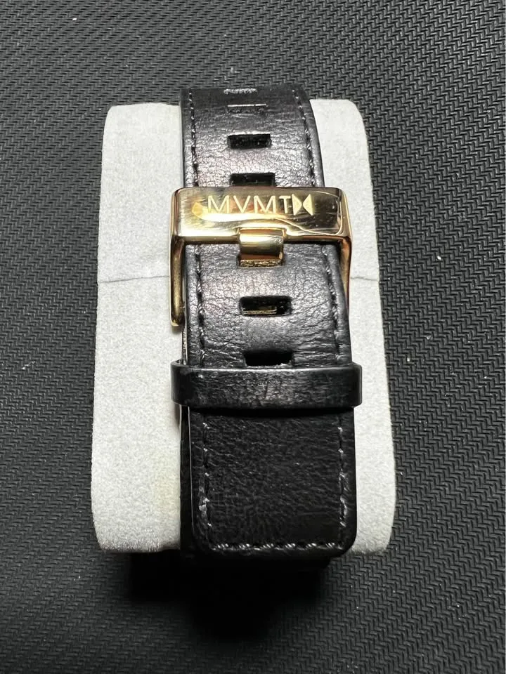 MVMT Men’s 45mm Gold-Black Leather Chronograph Watch image indicator(3)