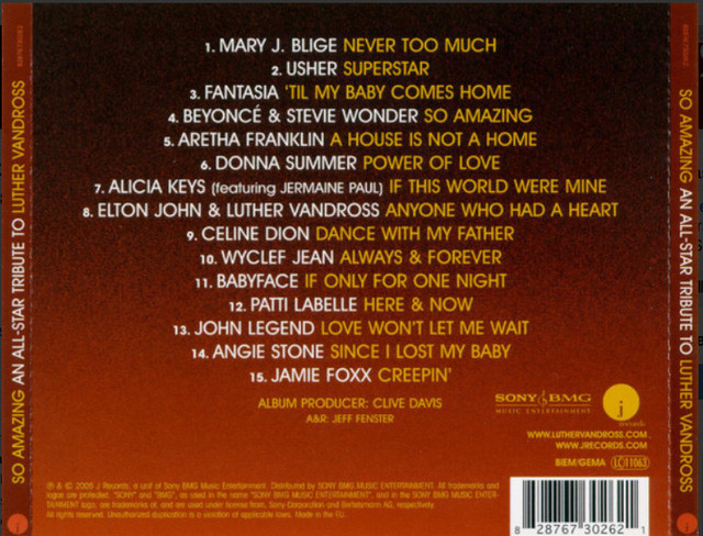 So Amazing: An All-Star Tribute To Luther Vandross CD - photo 2