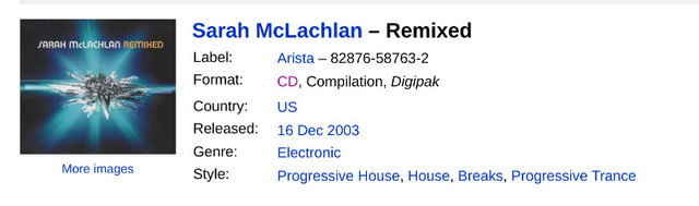 Sarah McLachlan – Remixed CD - photo 5