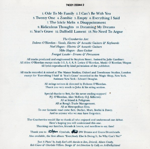 No Need to Argue : Cranberries (Artist) Format: Audio CD - photo 4