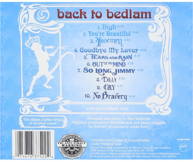 CD Back to Bedlam James Blunt - photo 4