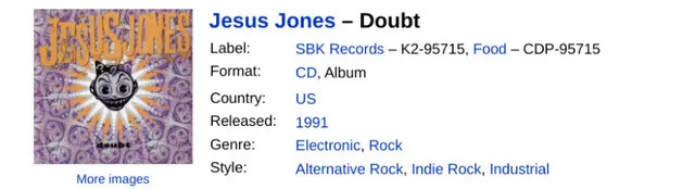 Doubt Jesus Jones (Artist) Format: Audio CD image indicator(5)