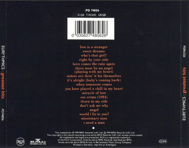 Greatest Hits EURYTHMICS (Artist) Format : CD image indicator(2)