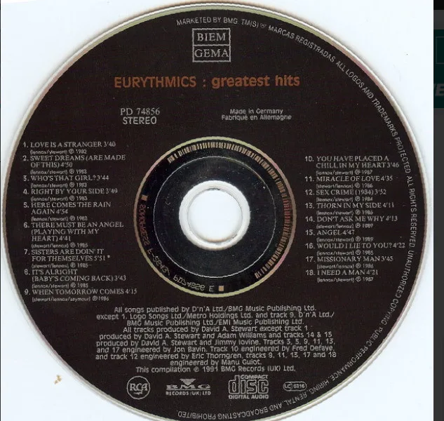 Greatest Hits EURYTHMICS (Artist) Format : CD image indicator(3)