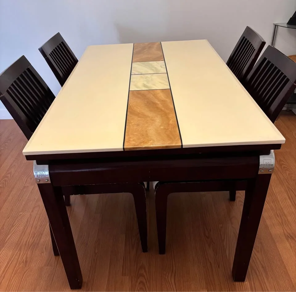 Marble Dining Table with 4 Chairs image indicator(2)