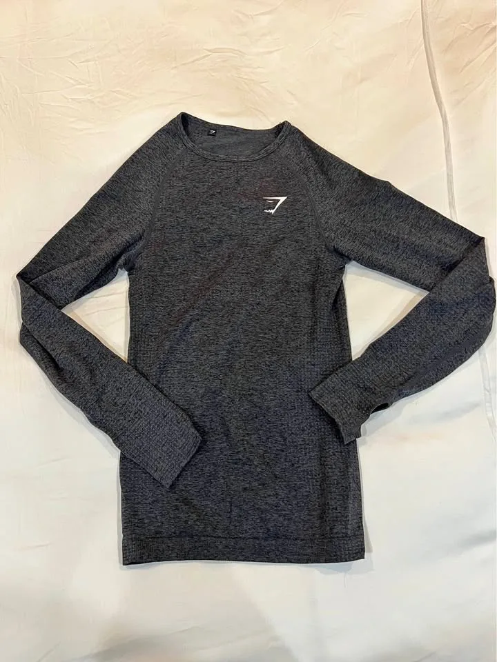 Gymshark Vital Seamless Long Sleeve - Black Marl