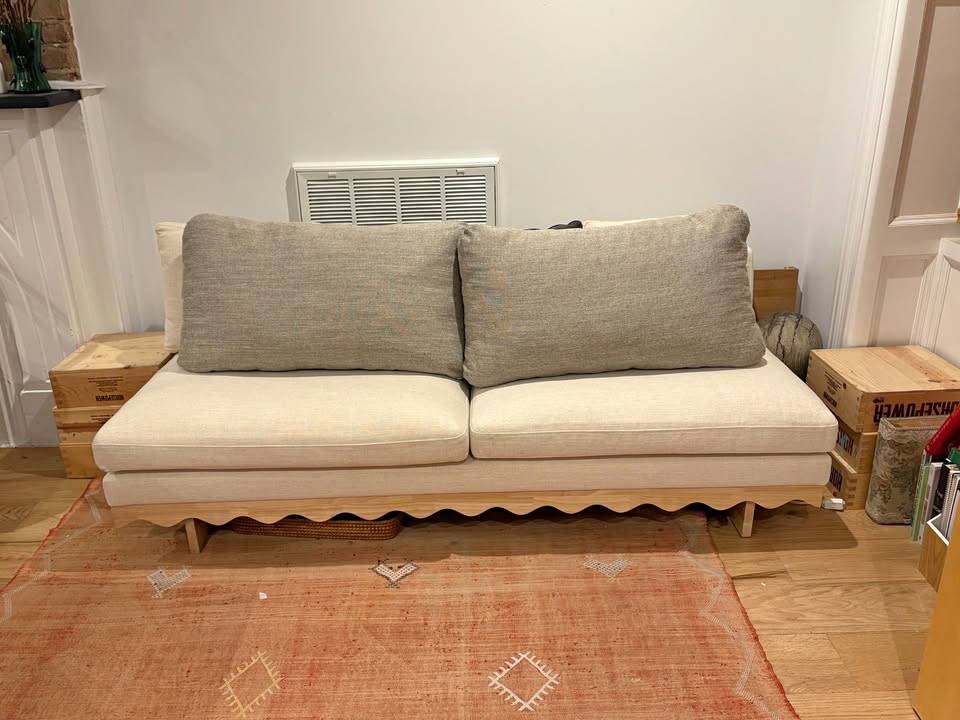 Extra large gold-tan cushions/pillows for bed or couch x2