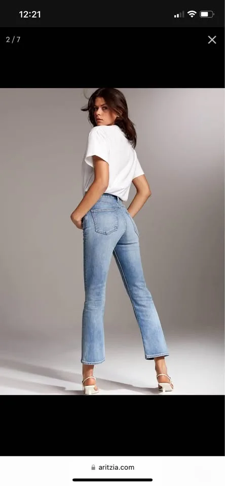 Denim forum the Bailey high rise crop flare jeans size 25 image indicator(2)