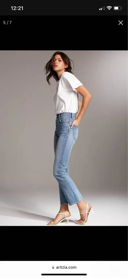 Denim forum the Bailey high rise crop flare jeans size 25 image indicator(4)