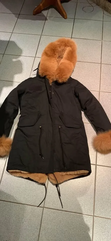 Women’s black winter coat with real fur size small image indicator(2)