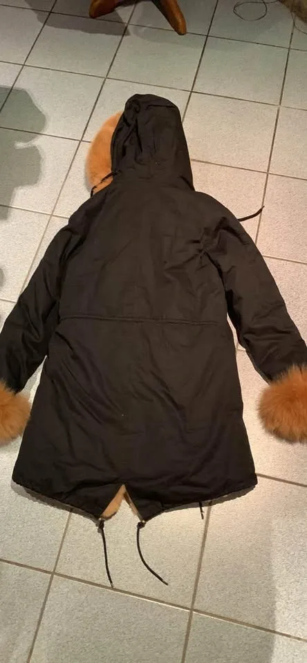 Women’s black winter coat with real fur size small image indicator(3)