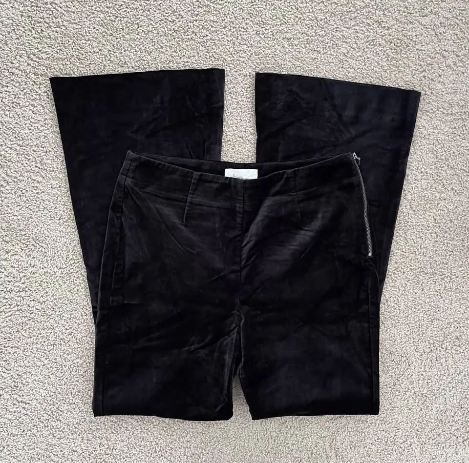 Anthropologie Velvet Flare Pants Retro Style image indicator(2)