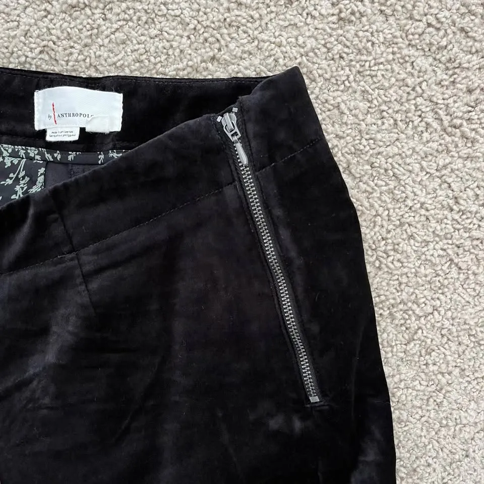 Anthropologie Velvet Flare Pants Retro Style image indicator(4)