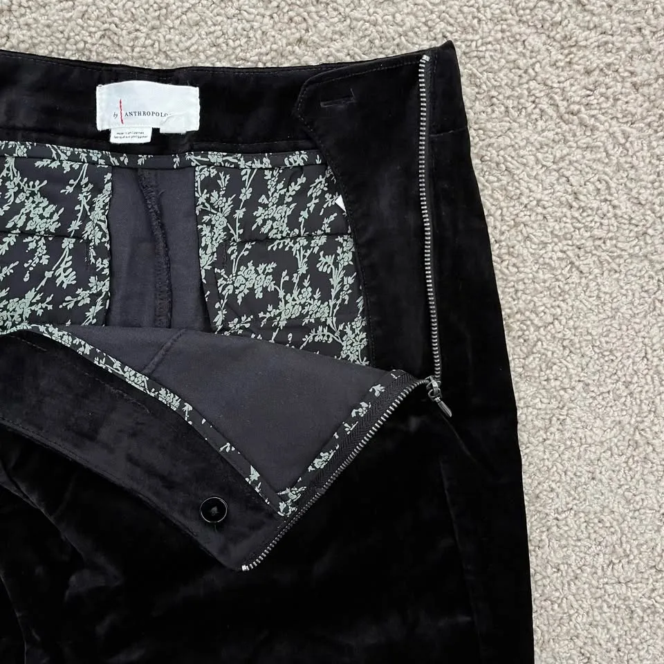 Anthropologie Velvet Flare Pants Retro Style image indicator(5)