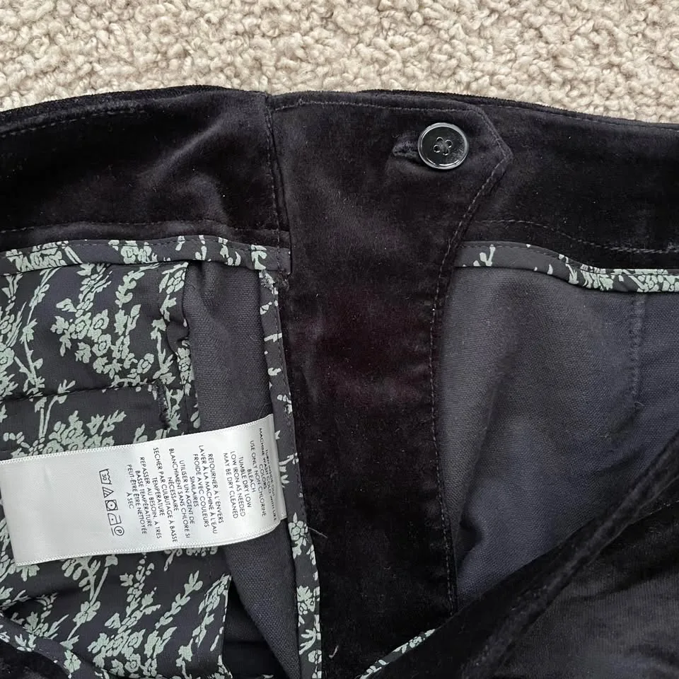 Anthropologie Velvet Flare Pants Retro Style image indicator(6)