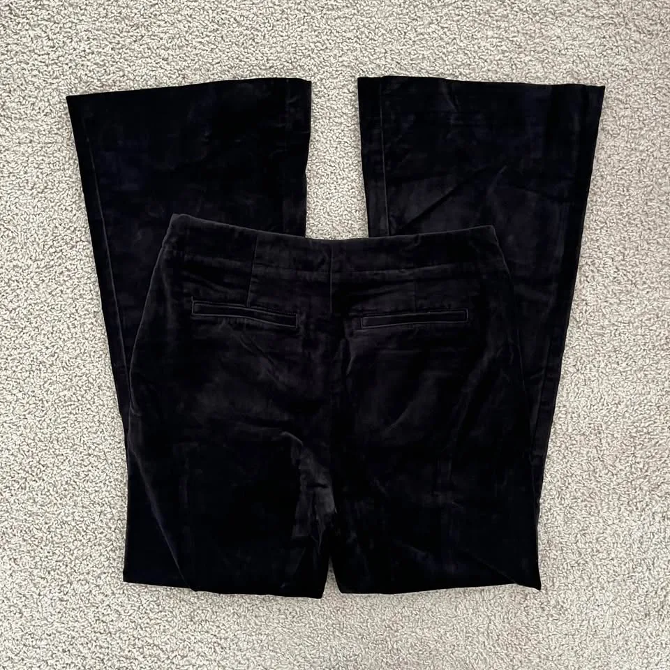 Anthropologie Velvet Flare Pants Retro Style image indicator(7)