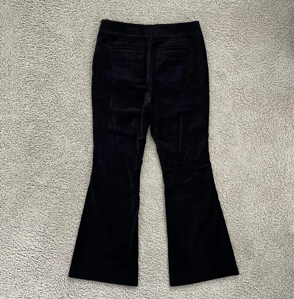 Anthropologie Velvet Flare Pants Retro Style image indicator(8)