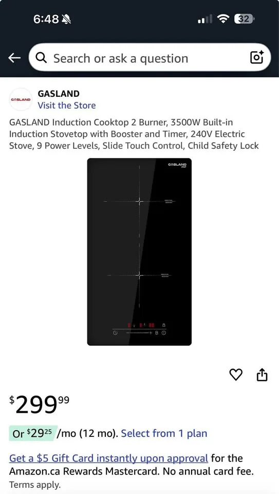 GASLAND Induction Cooktop 2 Burner, 3500W 240V thumbnail