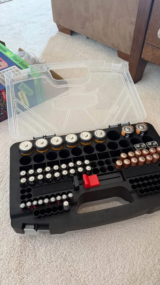 Battery Organizer Storage Holder Box Case with Tester image indicator(8)