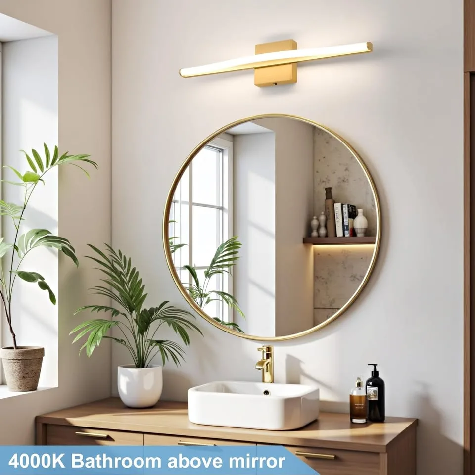 Modern Bathroom Light Fixture, Gold Vanity Light image indicator(9)