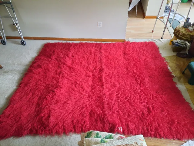 Heavy Wool Blanket/Area Rug 76" x 99" thumbnail